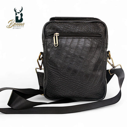 Premium Men's Genuine Leather Crossbody Bag – 20x25 cm, Multi-Compartment
