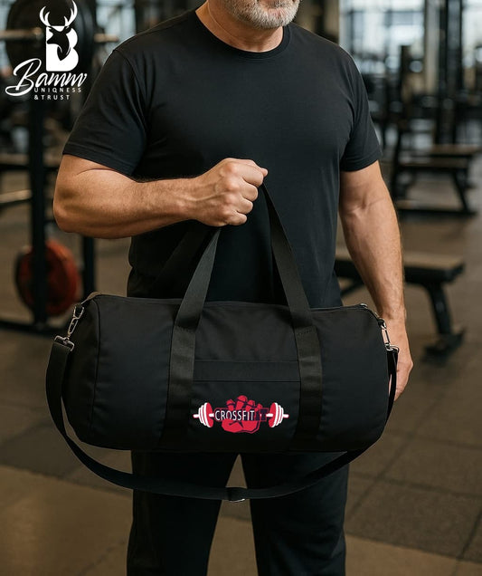 Men's Gym Bag – Water-Resistant Polyester – Side & Front Zipper – Rust-Free Hardware – Imported Satin Handle – Durable & Functional