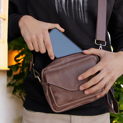 Men's Genuine Leather Crossbody Bag – Stylish & Practical Design