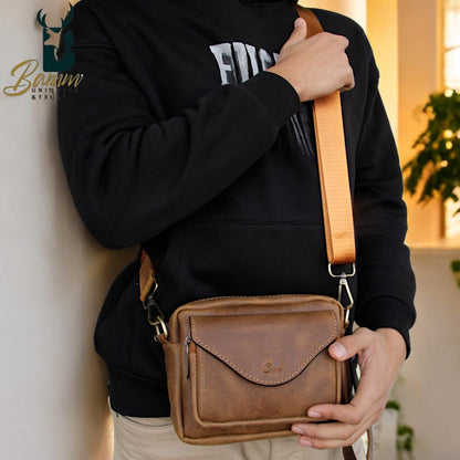 Men's Genuine Leather Crossbody Bag – Stylish & Practical Design