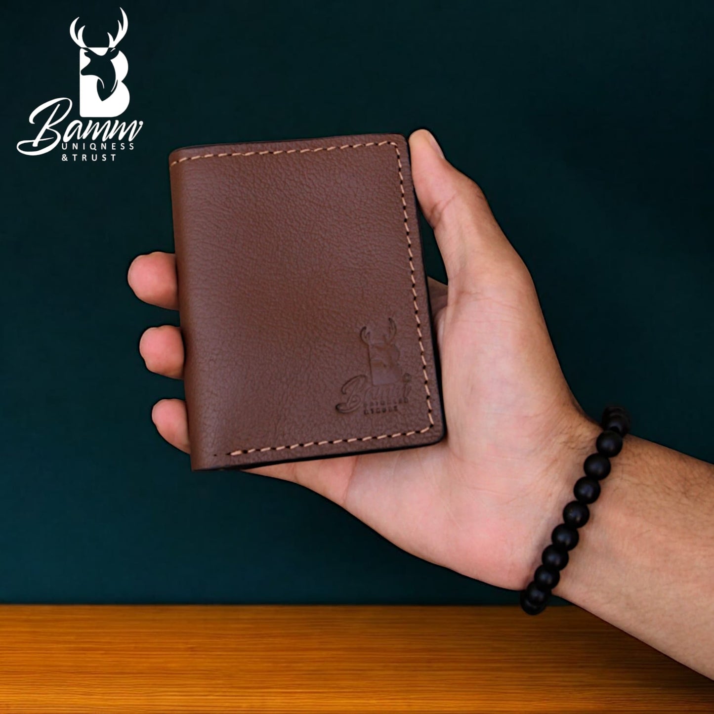 BAMM Genuine Leather Wallet for Men –  Compact Bifold with Card & Cash Slots