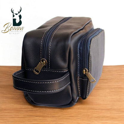 Men’s Natural Leather Hand Bag – Compact, Stylish & Multi-pocket Design