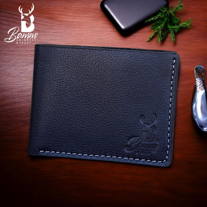 Men’s Genuine Leather Wallet by BAMM – Handmade, 9x11 cm, 8 Card Slots, Compact and Stylish