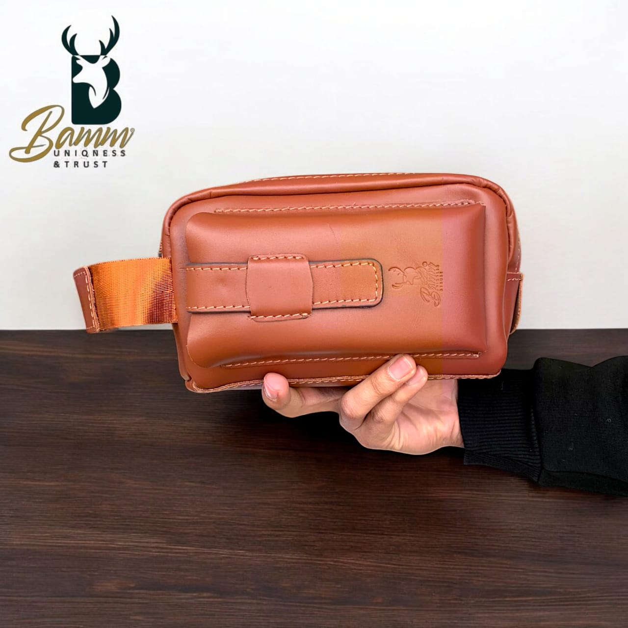 Natural Leather Bag With Mobile Case From Bamm