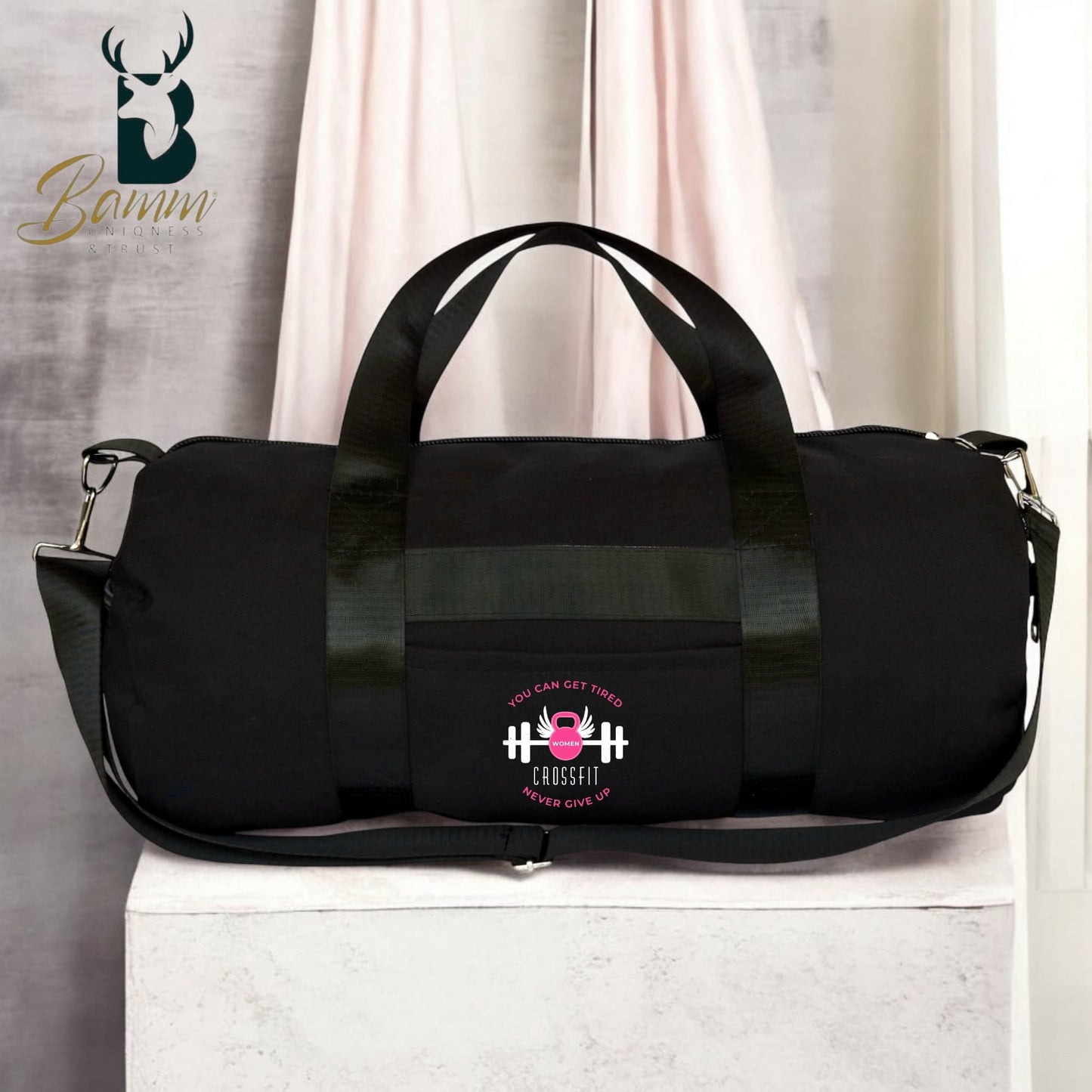 Women's Gym Bag – Water-Resistant Polyester – Side & Front Zipper – Imported Satin Handle – Stylish & Spacious 1111