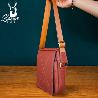 Natural Leather Bag Cross From Bamm