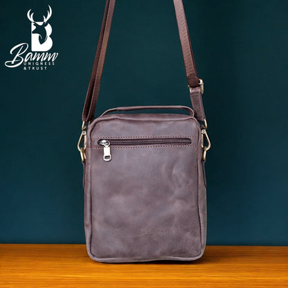 Natural Leather Men's Crossbody Bag – Premium Arizona Leather | شنطة كروس جلد طبيعي رجالي أنيقة وعملية