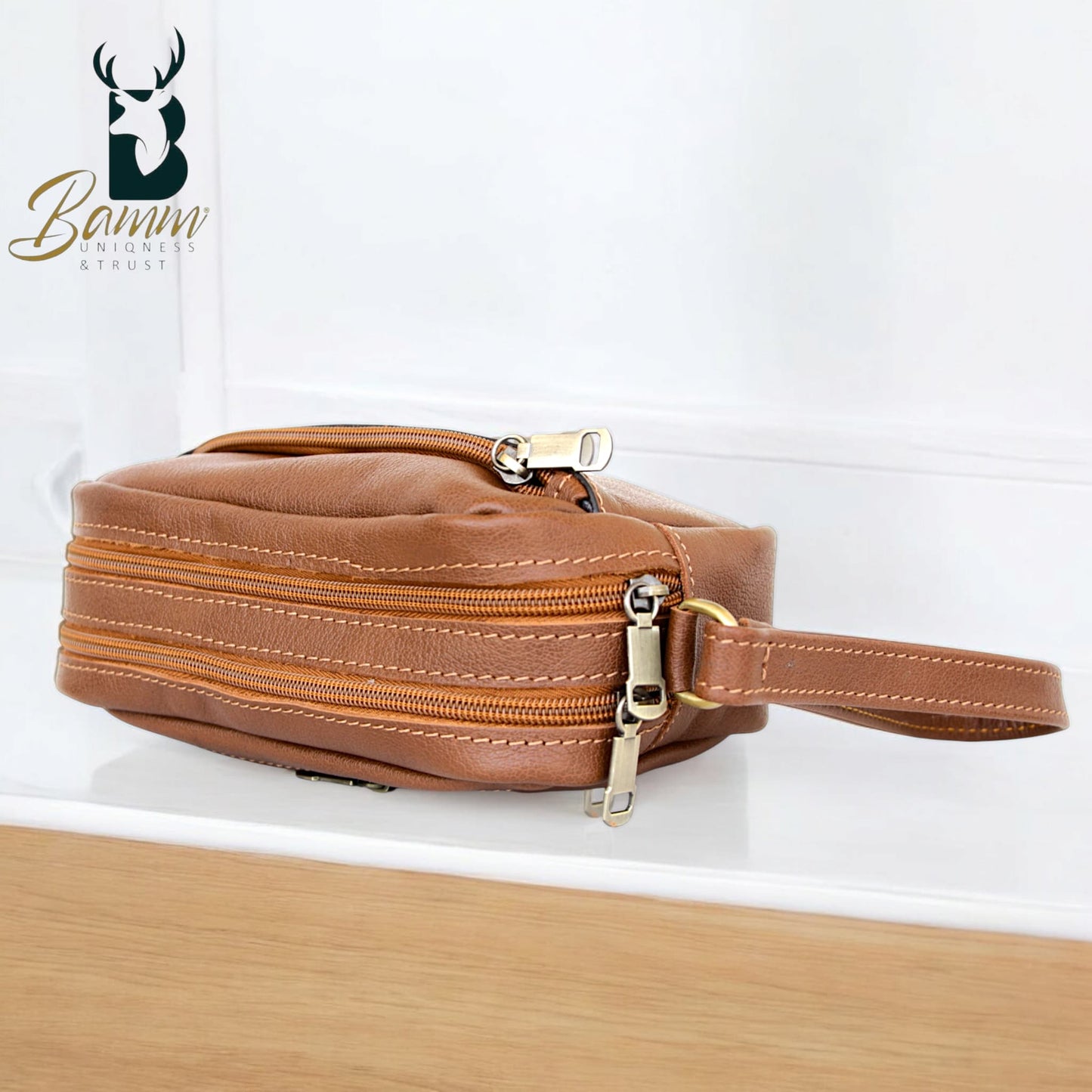 Elegant men's leather handbag 2814