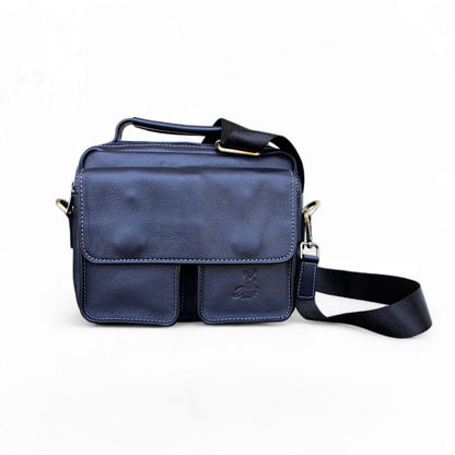 Genuine Leather Men’s Crossbody Bag – Multiple Pockets, Velvet Lining, Rust-Resistant Hardware