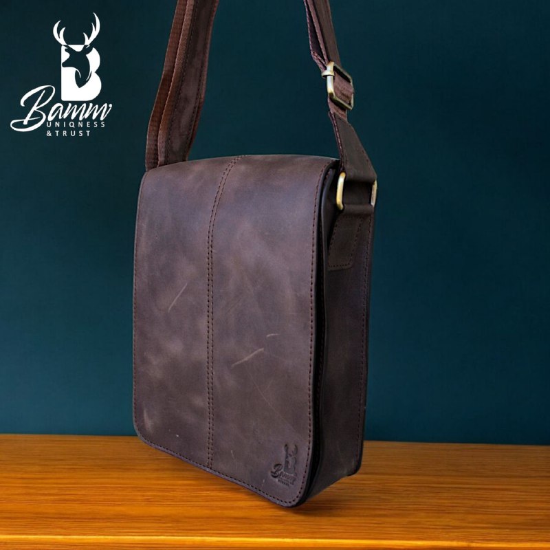 Men’s Genuine Leather Crossbody Bag – BAMM Shoulder Bag with Adjustable Strap, Anti-Rust Zippers, Card Holder, and Multiple Compartments