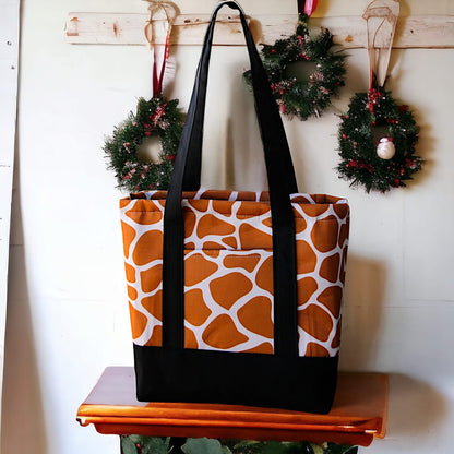 Spacious Polyester Tote Bag with Satin Handles – 30x40 cm, Multi-Compartment 8020