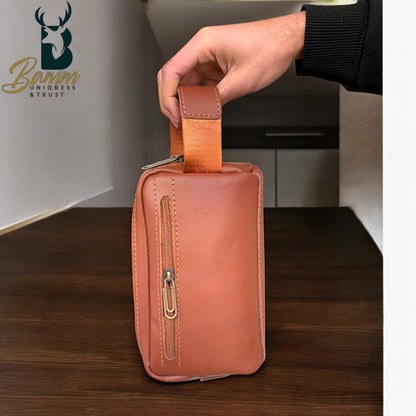 Natural Leather Bag With Mobile Case From Bamm