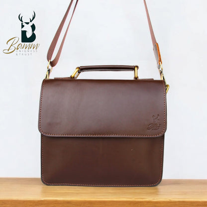 Men's leather shoulder bag-2806