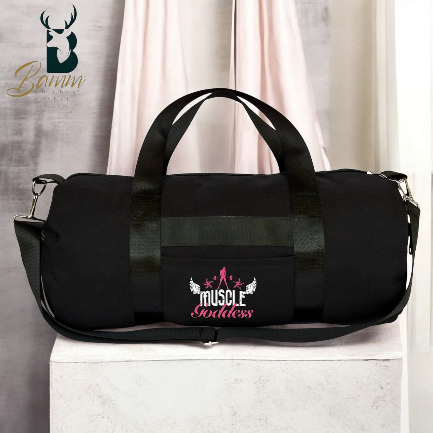 Women's Gym Bag – Water-Resistant Polyester – Side & Front Zipper – Imported Satin Handle – Stylish & Spacious 1111