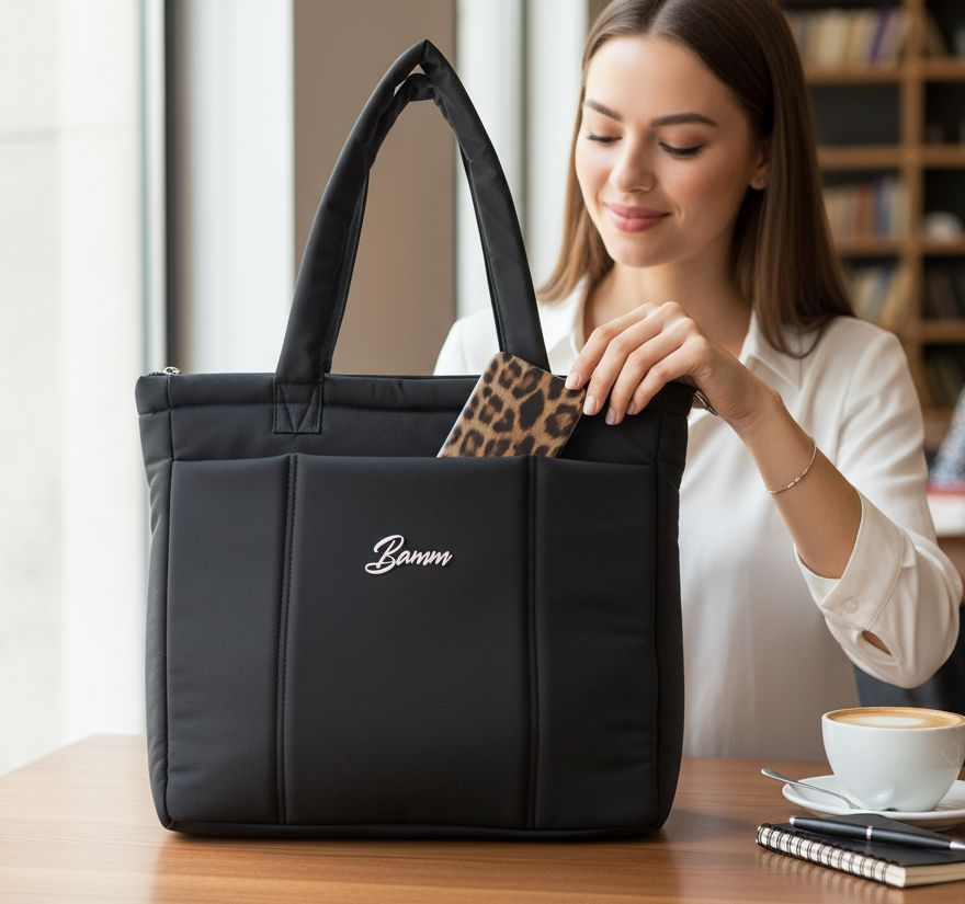 Women’s Waterproof Laptop Bag – Padded Shockproof Interior with Front Pocket & Divided Main Compartment – Size 35×37×10 cm