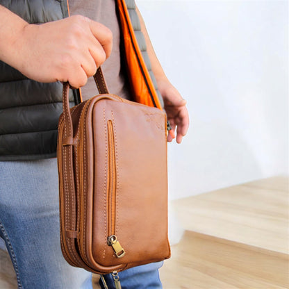 Elegant men's leather handbag 2243-1
