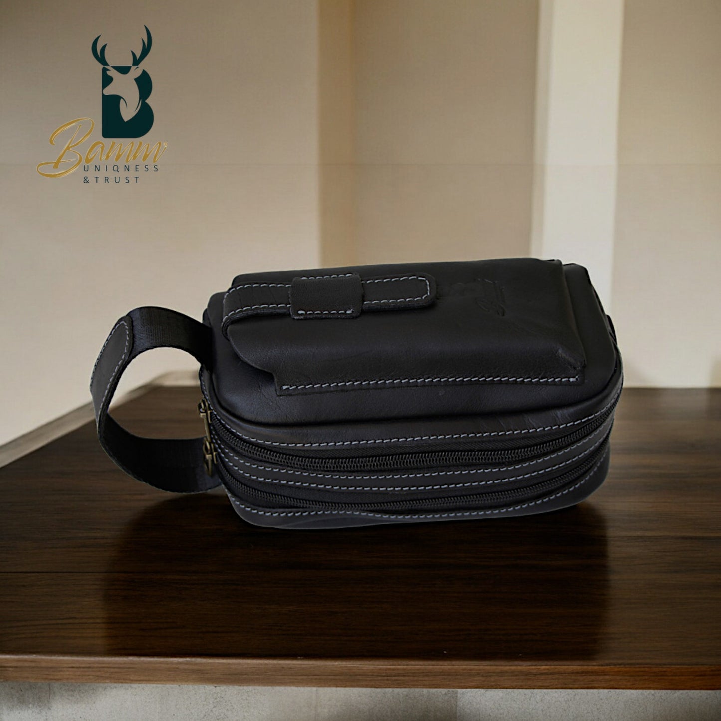 Natural Leather Bag With Mobile Case From Bamm