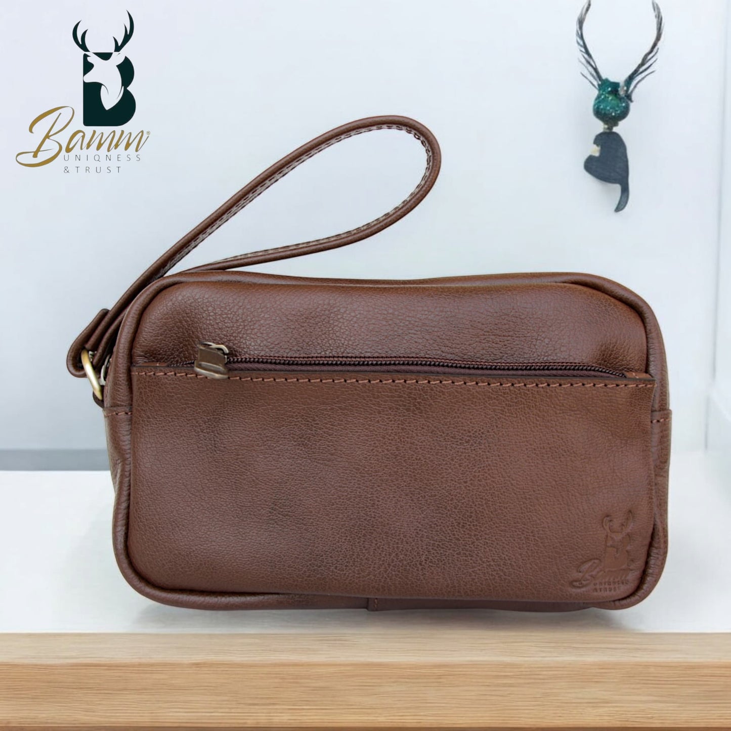 Elegant men's leather handbag 2814