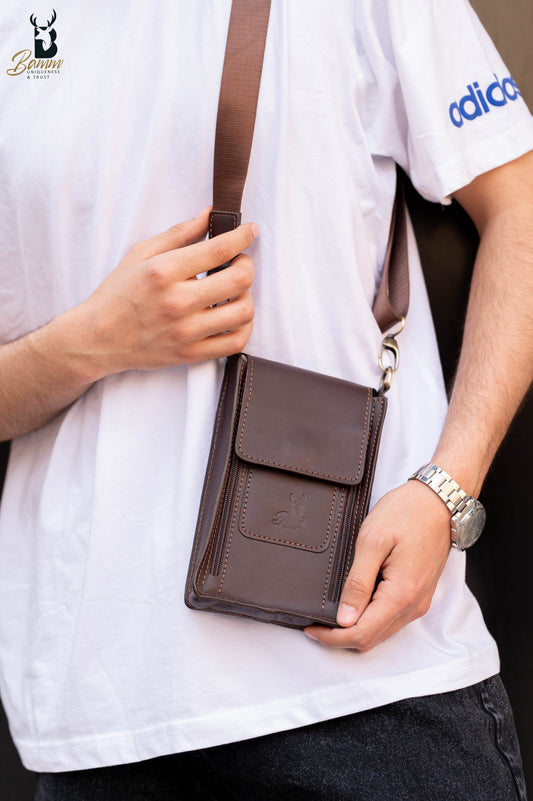 Natural Leather Bag Cross From Bamm For Money And Passport
