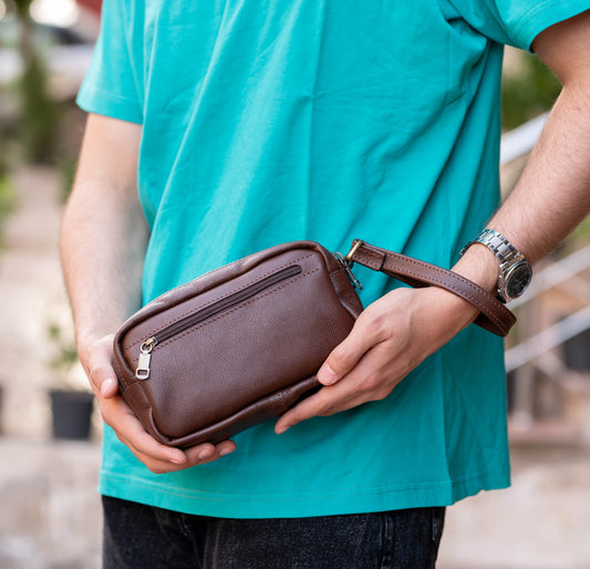 Elegant men's leather handbag 2814