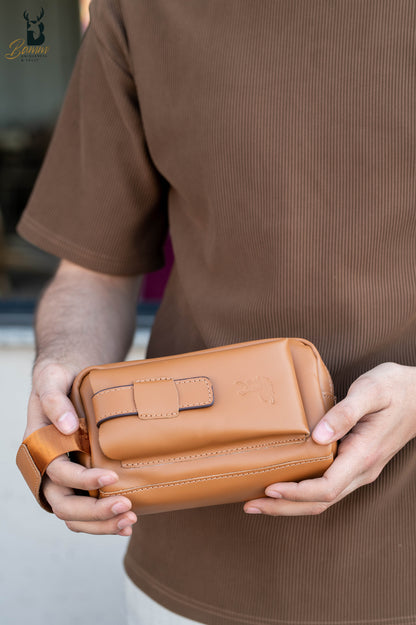 Natural Leather Bag With Mobile Case From Bamm