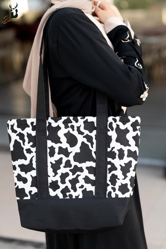 Spacious Polyester Tote Bag with Satin Handles – 30x40 cm, Multi-Compartment 8020
