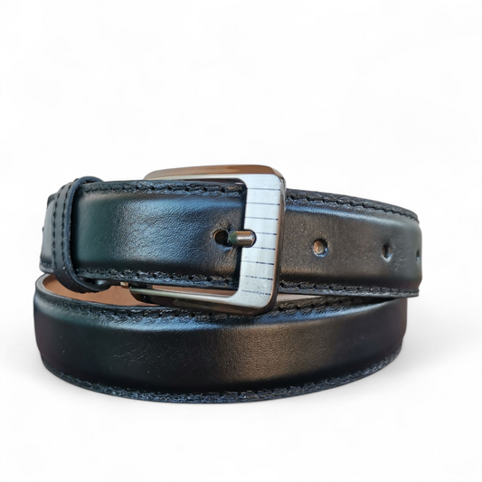 BAMM Genuine Leather Belt for Men – Italian Stitching & Rust-Resistant Buckle