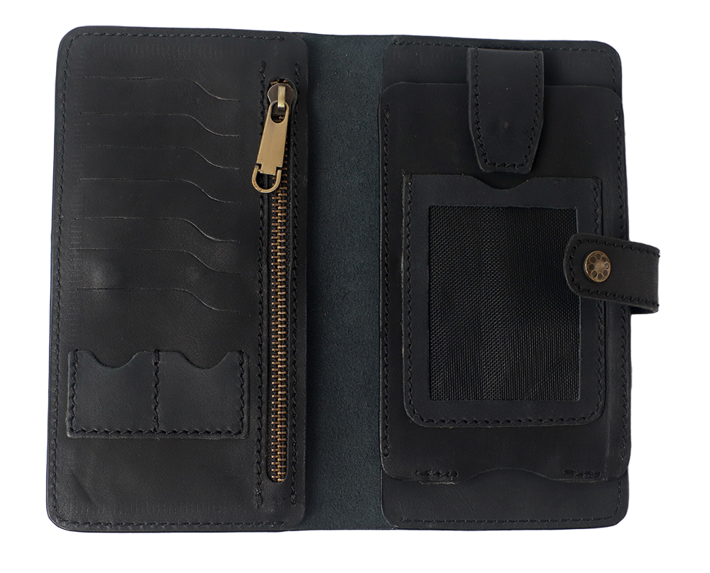 BAMM Genuine Leather Portfolio – Handcrafted 8 Card Slots + Mobile Holder + Memory Pockets   2248