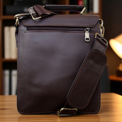 Men’s Genuine Leather Crossbody Bag with Lock & Key – Shoulder Messenger Bag 26×20×10 cm 2241 mo