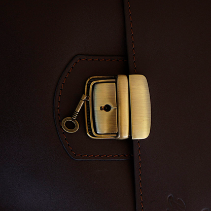 Men’s Genuine Leather Crossbody Bag with Lock & Key – Shoulder Messenger Bag 26×20×10 cm 2241 mo