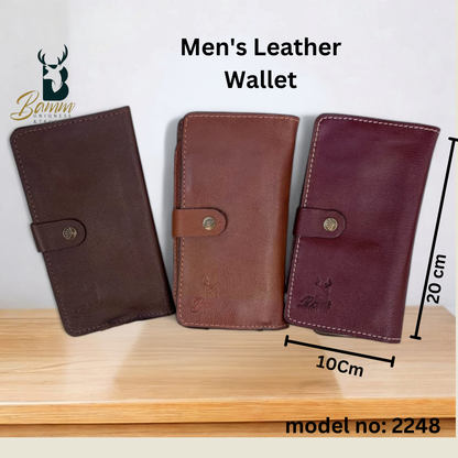 BAMM Genuine Leather Portfolio – Handcrafted 8 Card Slots + Mobile Holder + Memory Pockets   2248