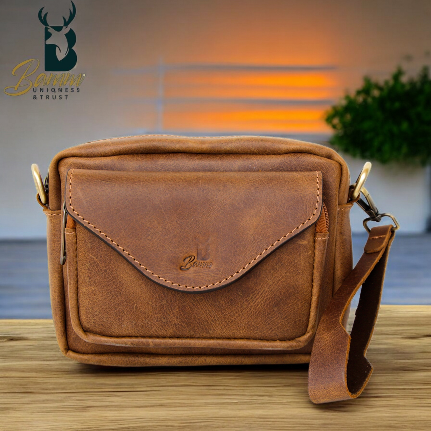 Men's Genuine Leather Crossbody Bag – Stylish & Practical Design