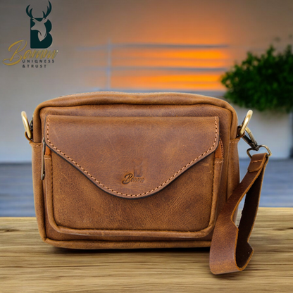 Men's Genuine Leather Crossbody Bag – Stylish & Practical Design