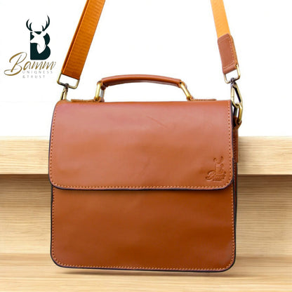 Men's leather shoulder bag-2806