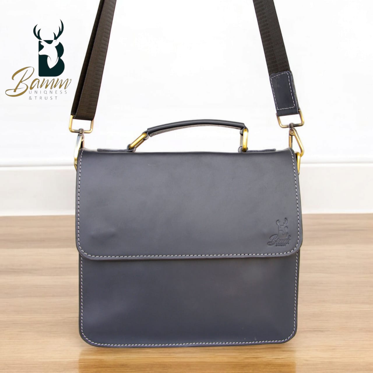 Men's leather shoulder bag-2806