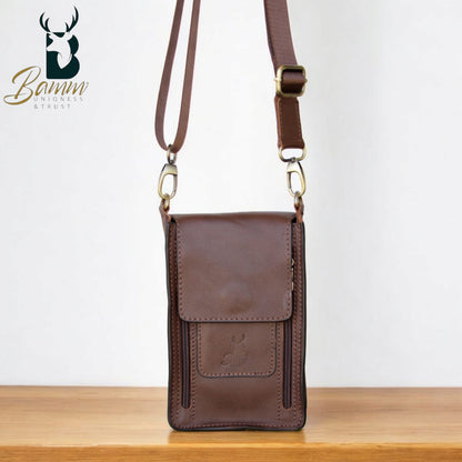 Natural Leather Bag Cross From Bamm For Money And Passport