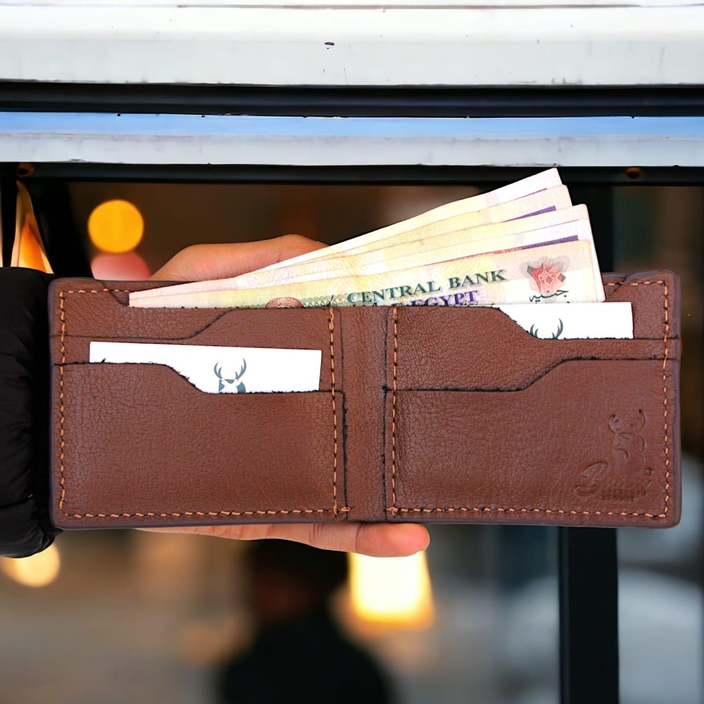 Men?s Natural Leather Card Holder Wallet - 4 Card Slots & Main Cash Pocket 2302