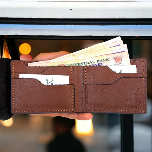 Men?s Natural Leather Card Holder Wallet - 4 Card Slots & Main Cash Pocket 2302