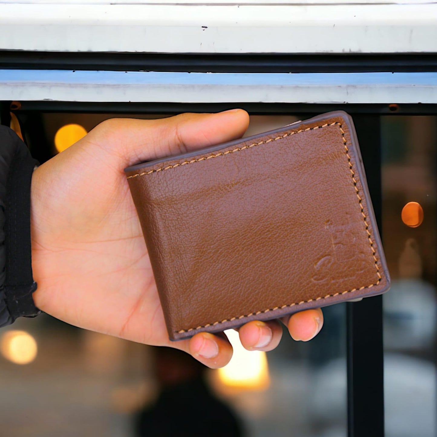 Men?s Natural Leather Card Holder Wallet - 4 Card Slots & Main Cash Pocket 2302