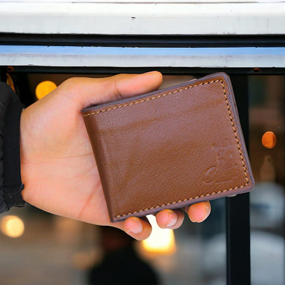 Men?s Natural Leather Card Holder Wallet - 4 Card Slots & Main Cash Pocket 2302