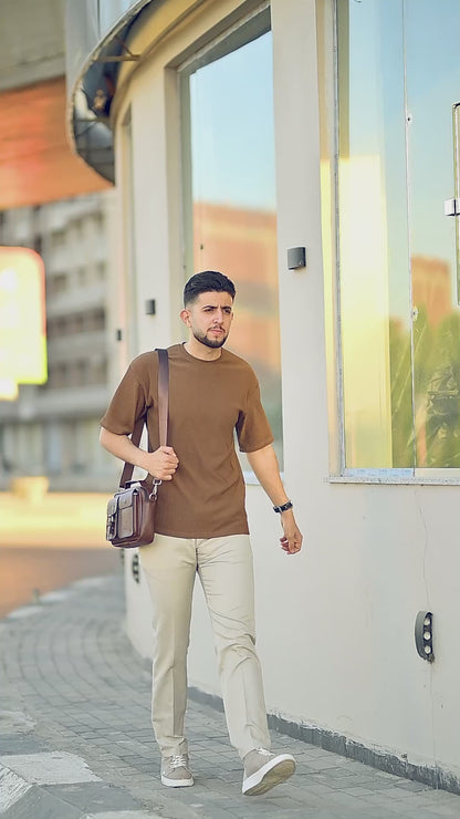 High-quality leather men's crossbody bag-2225